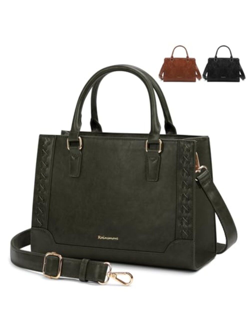 Vintage PU Leather Tote Handbag Waterproof Crossbody Adjustable Strap Ladies
